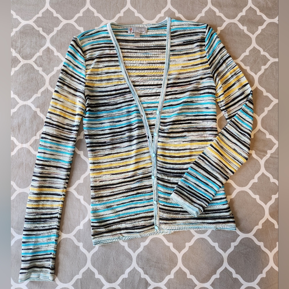 *Missoni Striped Lightweight Button Up Cardigan - Women's Small